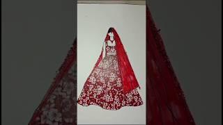 Beautiful red lehenga..️️ #music #trending #fashistic #drawing #colourning #dress #washitape