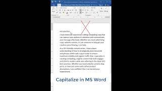 Capitalize Words in Microsoft Word | Jan Composing Centre