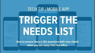 Tech Tip | Mobile App: Use the Mobile App to Trigger the Needs List