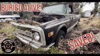 BURIED ALIVE: 1969 C10 Rescued by The Unit- 1969 CHP Suburban!