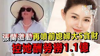 張蘭激動再噴前媳婦大S貪財 控她酬勞撈1.1億│ Vidol