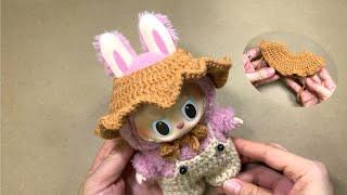 Crochet Labubu’s Floppy | Labubu cloche  pattern, step by step,Eng. Sub