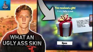 Tfue Reacts To Streamers Gifting Him Skins (Cloak, Tim, Symfuhny) | Fortnite Savage Moments