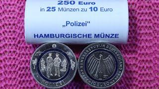 Police 10 Euro Blue Polymer Coin