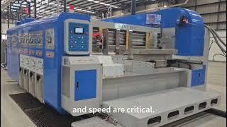 Full Corrugated Box Plant Setup |  Flexo Printer Slotter Die Cutter + Vibrator Stacker /Folder Gluer