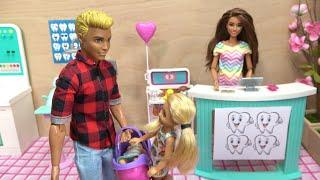 Barbie and Ken at Barbie Dream House with Barbie Sister Chelsea Dentist Appointment