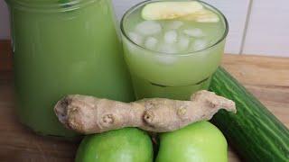 CUCUMBER GINGER APPLE JUICE | HEALTHY JUICE RECIPE FOR DETOX