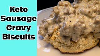 Keto Sausage Gravy Biscuits #keto #ketodiet #castironcooking