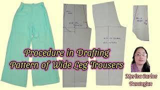 Wide Leg Pants Pattern Drafting ang Pattern Cutting