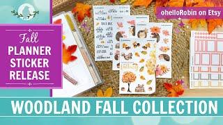 Woodland Fall Sticker Release | ohelloRobin Etsy Shop | Decorative & Functional Planner Stickers