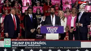 Trump recibe el apoyo de su familia en Mitin Reading, Pensilvania