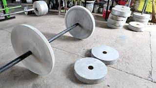 How to Make Homemade Cement Barbell - DIY Concrete Barbell