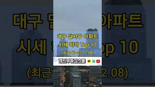 대구 달서구 아파트 시세 하락 Top 10 (최근1달~23.12.08)