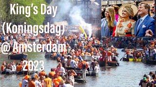 King’s Day (Koningsdag) 2023 celebrations at Amsterdam, Netherlands | 4K Walking Tour