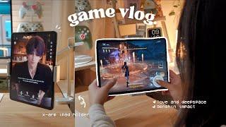 game vlog  love and deepspace, genshin impact, japanese snacks | x-arm ipad and phone mount holder