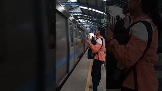 Delhi metro vlog noida sector 62 travelling by blue line #delhi #metro #shortvideo #viral