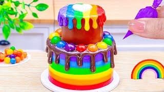 Mini Rainbow Cake Recipe With ChocolateAmazing Miniature Melted Chocolate Cake HT Mini Cakes