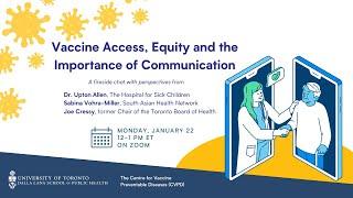 Vaccine Access, Equity and the Importance of Communication - hosted by the CVPD