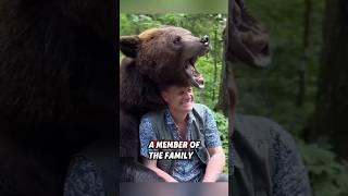 This orphaned bear was lucky to meet a kind woman who raised it with care #rescue #bear