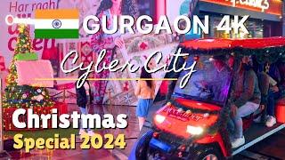 Gurgaon Cyber City Christmas Lights  - DLF Cyber Hub Decorations & Festive Vibes in 4K