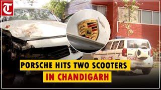 Speeding Porsche hits 2 scooters near petrol pump in Chandigarh's Sector 4