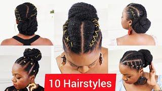 PROTECTIVE HAIRSTYLES FOR NATURAL HAIR | AWKWARD LENGTH, MEDIUM TO LONG HAIR| COMPILATION | CORNROWS