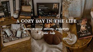 A cozy day in the life | scones, a special unboxing, productivity & gothic books ️️