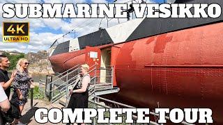 INSIDE TOUR OF SUBMARINE VESIKKO IN FINLAND - SUOMENLINNA - HELSINKI - 4K - 2023