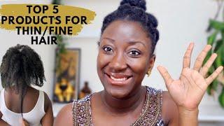 5 Products To Grow Thin/Fine natural hair CRAZY || ADEDE