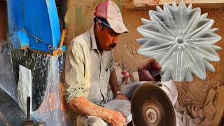 How White Flower Bowl in marble made by Hand