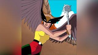 Hawkgirl (DCAU) Powers and Fight Scenes - Justice League Season 1