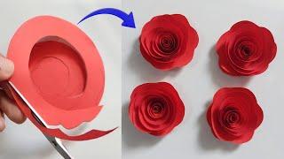 How To Make Paper Flower Rose | Easy Paper Flower Rose Craft | DIY Paper Flower Rose