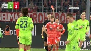 Joshua Kimmich red card vs Wolfsburg | Wolfsburg vs Bayern Munich | 1-3 |