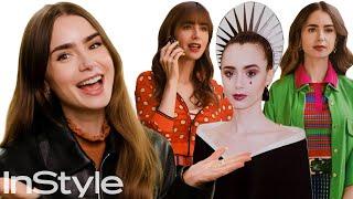 Lily Collins Reacts To Life Size Cut-Outs of Her 'Emily in Paris' Looks | InStyle