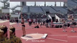 Chari Hawkins personal best shot put throw at Mt sac stadium #charihawkins #usa #heptathlon