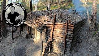 Complete Bushcraft Dugout Earth Shelter Build - Start to Finish