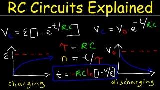 RC Circuits Physics Problems, Time Constant Explained, Capacitor Charging and Discharging