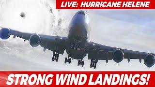 LIVE(PART 2) CROSSWIND LANDINGS at CHICAGO O'HARE AIRPORT | HURRICANE HELENE REMNANTS | ORD PLANES