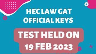 LAW GAT Official Keys| Test held on 19 feb 2023