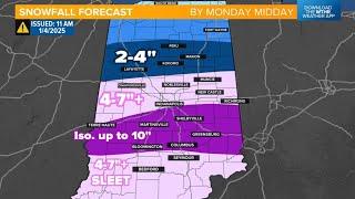 Saturday afternoon update on winter storm hitting Indiana this weekend | Weather Impact Alert