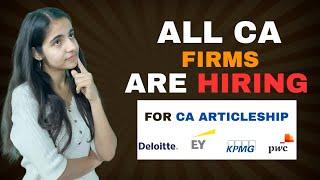 Hiring for CA Articleship #Articleship #big4 #ca #results