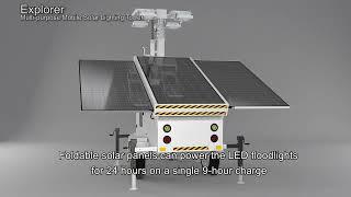 The Explorer Mobile Solar Lighting Tower, smart camera, Emergency lighting