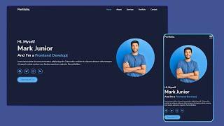 How to make Responsive Portfolio Website using HTML, CSS & JavaScript | step by step | #heresthecode