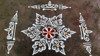 simple&easy rangoli Friday kolam3*2dots newyearspecial rangoli Anu'sworld small and beautifulrangoli