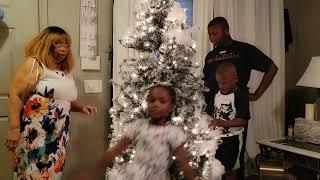 Ms Lena's putting up Christmas Tree, With her great grandkids!!!