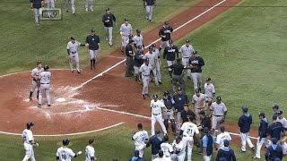 Benches clear after Yanks retaliate after HBP