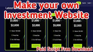 Create your own Investment hyip earning website | hyip website script 2023