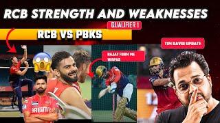 RCB Strength and Weaknesses | RCB Practice Session | Tim David Update | RCB vs PBKS Qualifier