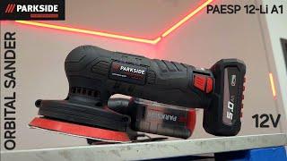 Parkside Performance cordless eccentric sander PAESP 12-Li A1. Copies Bosch GEX 12V-125