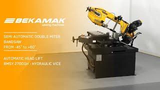 BMSY 270DGH - SEMI AUTOMATIC DOUBLE MITRE BANDSAW MACHINE #bandsaw #bekamak #mitrecut